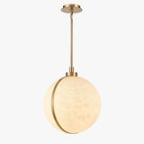 1 Light Mini Pendant Brass finish Hardware with Faux Alabaster, Pendant Lighting, E26 Base - BUILDMYPLACE