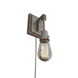 1 - Light, Modern - Farmhouse Style LED Wall Sconce Indoor, 120v, Metal + Clear Glass, Brushed Nickel Finish - LEDMyPlace