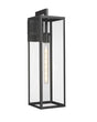 1 - Light, Outdoor Wall Light, E26 Socket 1X60W, Matte Black, 25" H x 7" W. Extends 10" from the wall, Clear Glass Panels - BUILDMYPLACE