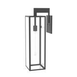 1 - Light, Outdoor Wall Light, E26 Socket 1X60W, Matte Black, 25" H x 7" W. Extends 10" from the wall, Clear Glass Panels - BUILDMYPLACE