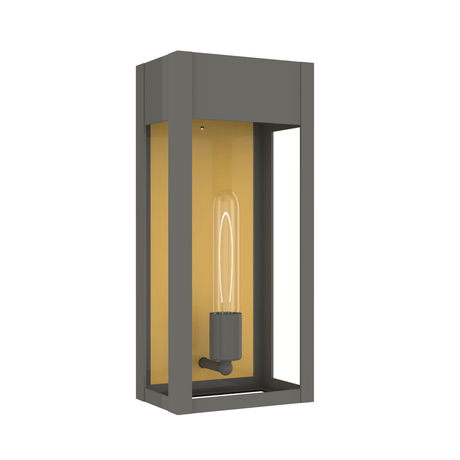 1 - Light, Outdoor Wall Sconce Light, Outdoor Lantern, E26 Socket 1X60W, Clear Glass Panels, Matte Black, 18" H x 7 1/2" W, Extends 5 1/2" from the wall - BUILDMYPLACE