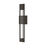 1 - Light, Outdoor Wall Sconce Light, Wall Mount Lantern, 1X60W, GU10 Base, Clear Seedy Glass, a Protective Clear Acrylic Cylinder, Bronze 28 1/2" H x 4" W, Extends 4" from the wall - BUILDMYPLACE