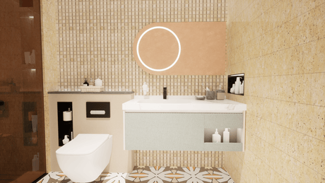 1 X 1 In Allure Crema Polished Marble Mosaic - BUILDMYPLACE