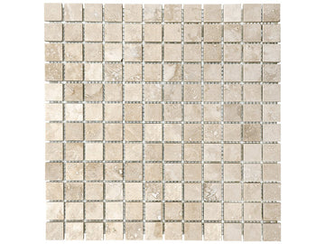 1 X 1 In Ivory Filled & Honed Travertine Mosaic