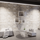 1 X 2 In Brick Picasso Split Face Travertine Mosaic - BUILDMYPLACE