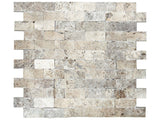 1 X 2 In Brick Picasso Split Face Travertine Mosaic - BUILDMYPLACE