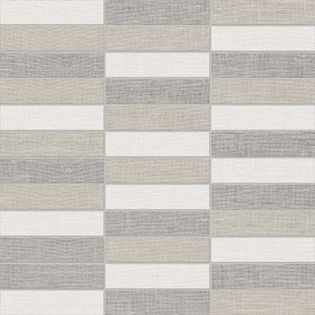 1 X 4 In Stacked Belgian Light Blend Linen Matte Color Body Porcelain Mosaic - BUILDMYPLACE