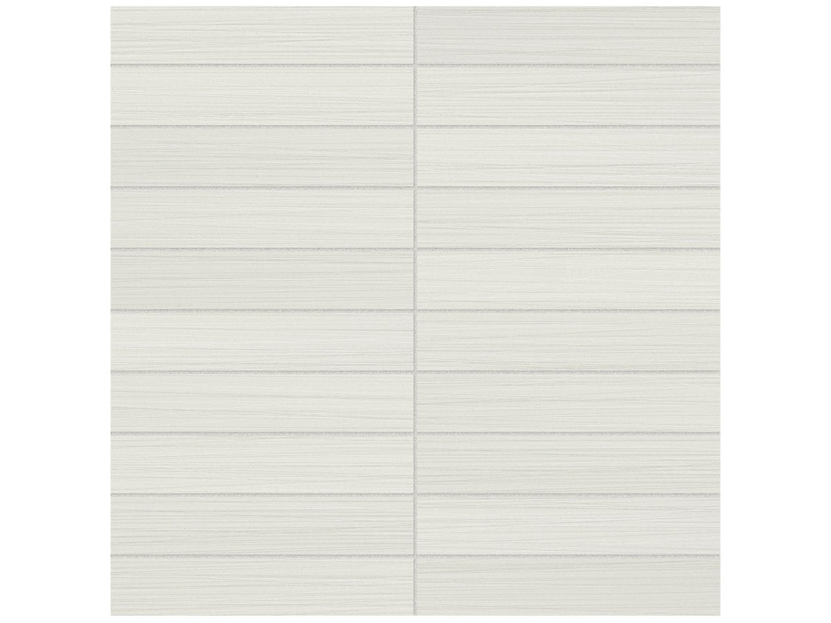 1 X 6 In Stacked Zera Annex Bianco Matte Color Body Porcelain Mosaic - BUILDMYPLACE