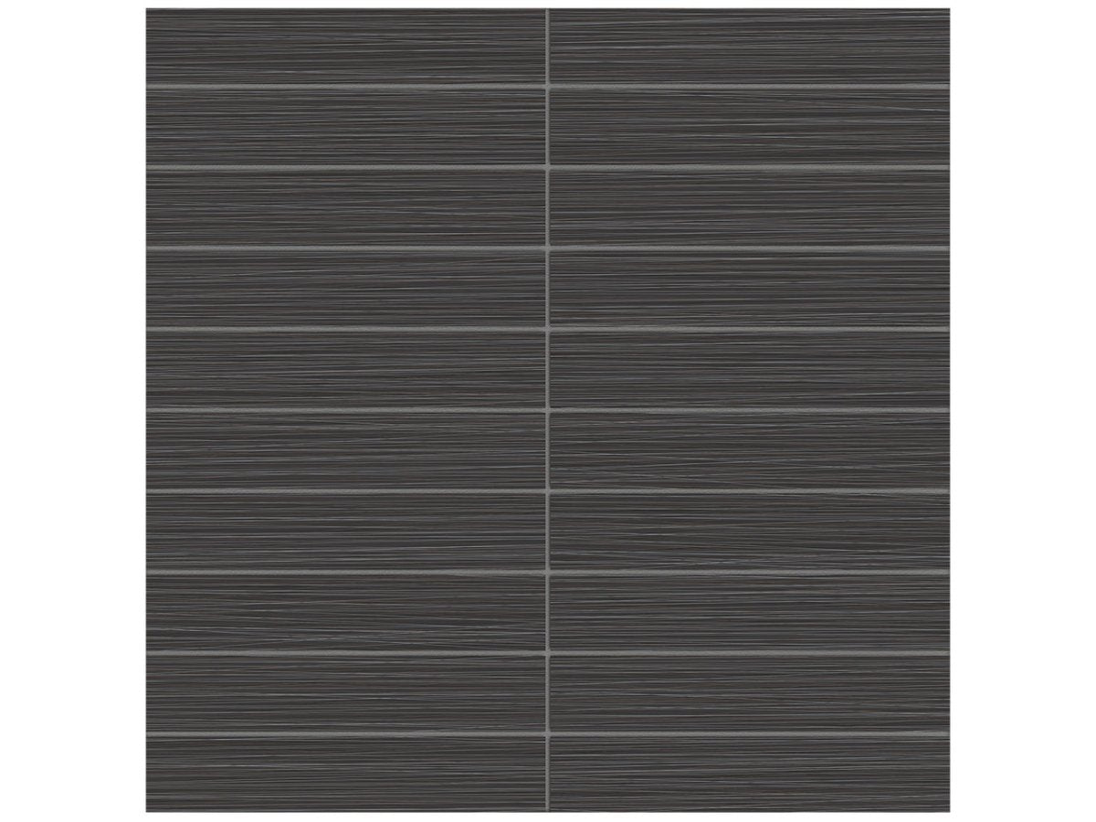 1 X 6 In Stacked Zera Annex Carbon Matte Color Body Porcelain Mosaic - BUILDMYPLACE