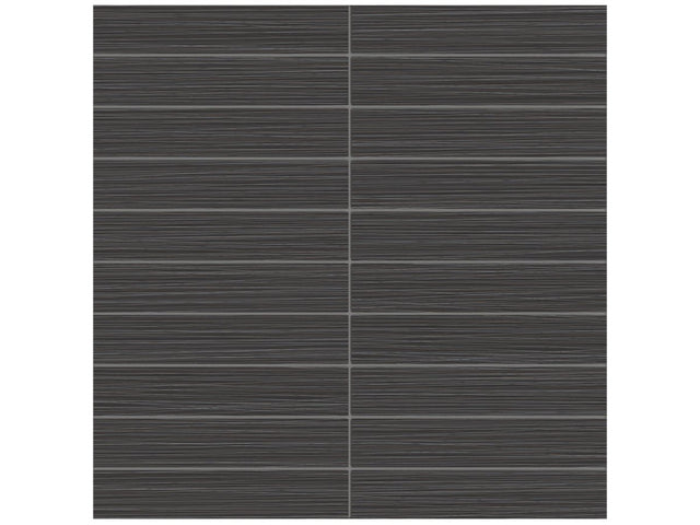 1 X 6 In Stacked Zera Annex Carbon Matte Color Body Porcelain Mosaic - BUILDMYPLACE