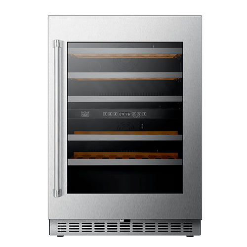 24 in. Dual Zone 52-Wine Bottles  Wine Cooler in Stainless Steel