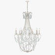 10 - Light Traditional Beaded Candle Chandelier Wash Wood Finish with Blue Crystal ,E12 Base - BUILDMYPLACE