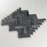 10 X 11 in. Calacatta bluette 1x4 in. Herringbone Honed Marble Mosaic - BUILDMYPLACE