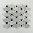 10 X 12 in. Bianco Carrara Diamond Black and White Dot Marble Mosaic Tile - BUILDMYPLACE