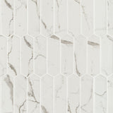 10" X 15" Statuario Celano White Picket Glass Subway Mosaic Wall Tile (14.55SQ FT/CTN) - BUILDMYPLACE