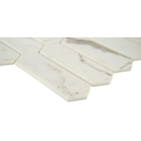 10" X 15" Statuario Celano White Picket Glass Subway Mosaic Wall Tile (14.55SQ FT/CTN) - BUILDMYPLACE