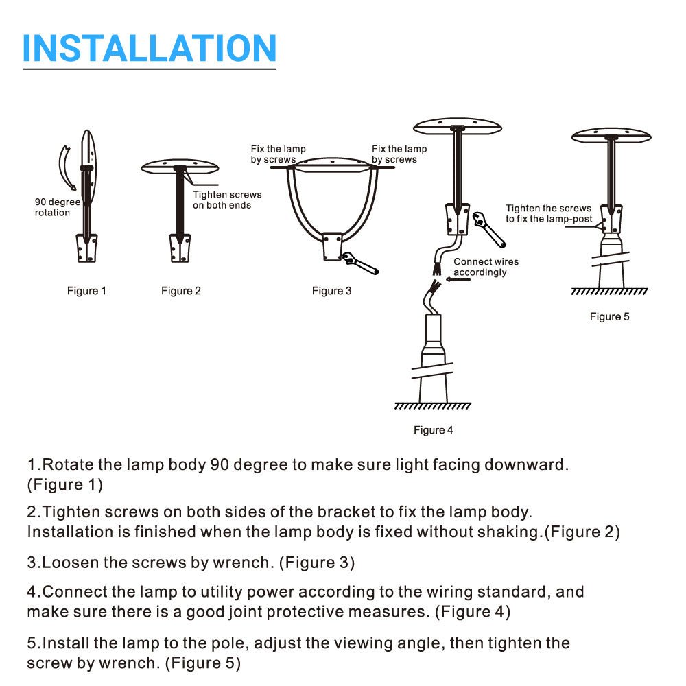 100 Watts LED Post - Top Light - 300W Equal - Bronze - 5700K - AC 100 - 277V - Dimmable Garden Light W/ Photocell - BUILDMYPLACE