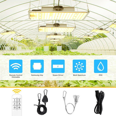 1000W Full Spectrum LED Grow Light with UV/IR for Hydroponic Indoor Plants Veg and Flower Growth - BUILDMYPLACE