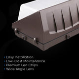 100W LED Wall Pack with Dusk to Dawn Photocell, 5700K, 14900LM, AC120 - 277V, Waterproof, UL & DLC Listed - BUILDMYPLACE