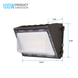 100W LED Wall Pack with Dusk to Dawn Photocell, 5700K, 14900LM, AC120 - 277V, Waterproof, UL & DLC Listed - BUILDMYPLACE