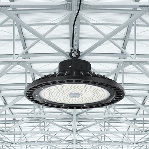 100W UFO High Bay LED Shop Lights 4000K - Dimmable (1-10V), AC120-277V, UL DLC Listed - Ideal for Commercial Warehouses, Garages, Workshops, and Factories
