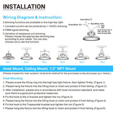 100W UFO High Bay LED Shop Lights 4000K - Dimmable (1 - 10V), AC120 - 277V, UL DLC Listed - Ideal for Commercial Warehouses, Garages, Workshops, and Factories - BUILDMYPLACE