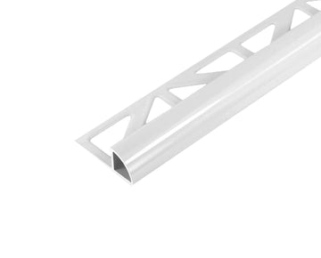 Durondell Aluminum Round Edge profile - Tile trim - 3/8 in - White - Powder Coated - Tile Edge Trim