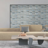 10.5 x 12 inch Mosaic Tile with Blue Color and Glossy Finish - BUILDMYPLACE