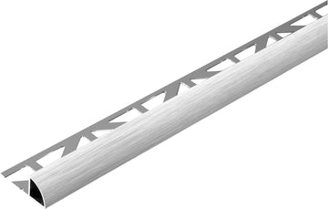 Durondell Aluminum Round Edge profile - Tile trim - 3/8 - Silver High-Gloss Anodized Brushed - Tile Edge Trim