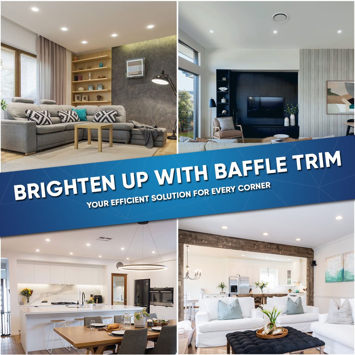 10W 4 Inch LED Recessed Lighting: Dimmable, ETL Listed, with Baffle Trim - Ideal for Closets, Kitchens, Hallways, and Basements - BUILDMYPLACE