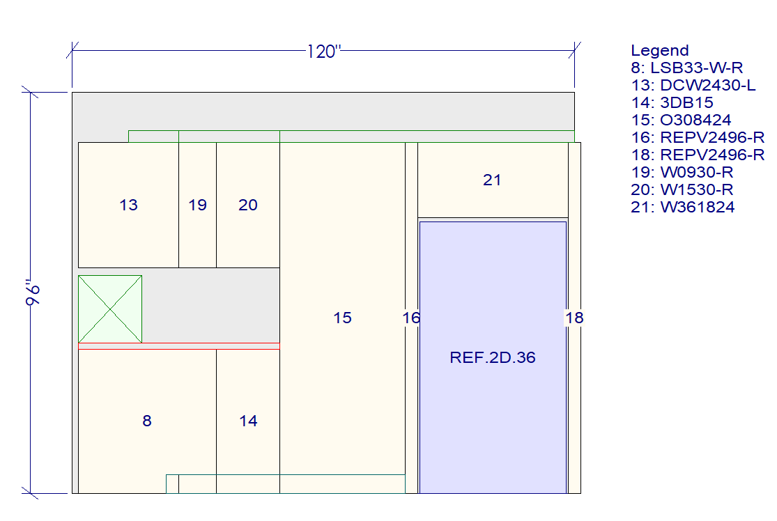 10x10 Kitchen Layout Design - Aria Navy Blue Shaker Cabinets - BUILDMYPLACE