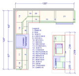 10x10 Kitchen Layout Design - Aria Navy Blue Shaker Cabinets - BUILDMYPLACE