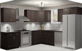 10x10 L - Shape Kitchen Layout Design - Aria Espresso Shaker Cabinets - BUILDMYPLACE