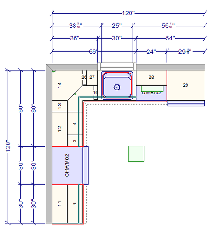 10x10 L - Shape Kitchen Layout Design - Aria Espresso Shaker Cabinets - BUILDMYPLACE