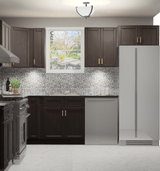 10x10 L - Shape Kitchen Layout Design - Aria Espresso Shaker Cabinets - BUILDMYPLACE