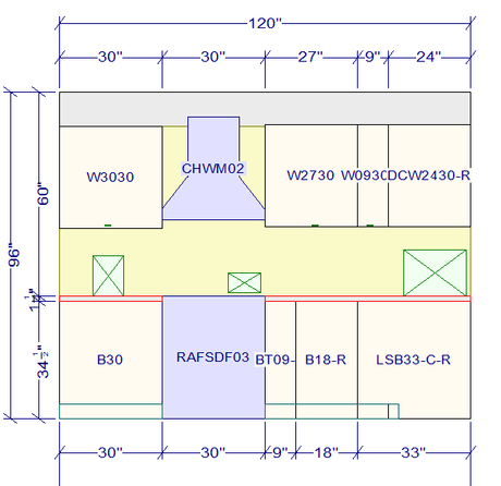 10x10 L - Shape Kitchen Layout Design - Aria Grey Shaker Cabinets - BUILDMYPLACE