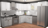 10x10 L - Shape Kitchen Layout Design - Aria White Shaker Cabinets - BUILDMYPLACE