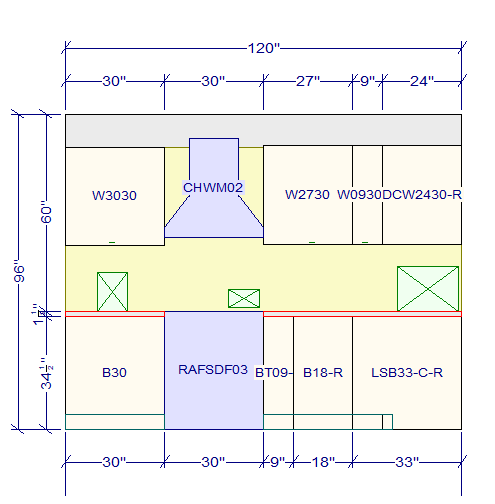 10x10 L - Shape Kitchen Layout Design - Aria White Shaker Cabinets - BUILDMYPLACE