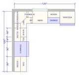 10x10 L - Shape Kitchen Layout Design - Aspen White Cabinets - BUILDMYPLACE