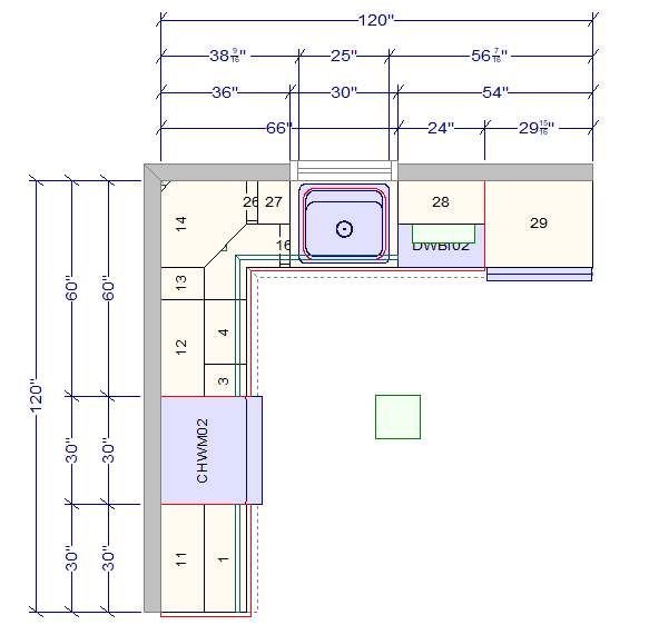 10x10 L - Shape Kitchen Layout Design - Charleston Saddle Cabinets - BUILDMYPLACE