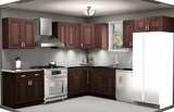 10x10 L - Shape Kitchen Layout Design - Charleston Saddle Cabinets - BUILDMYPLACE