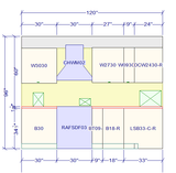 10x10 L - Shape Kitchen Layout Design - Charleston Saddle Cabinets - BUILDMYPLACE