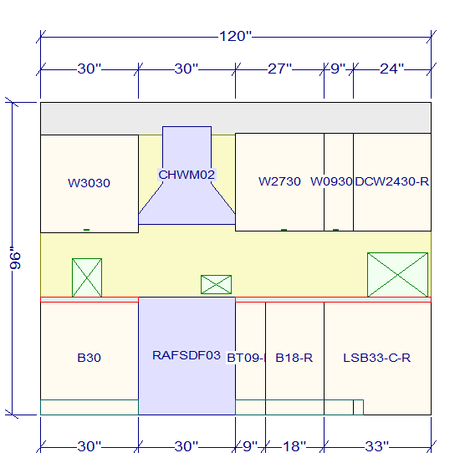 10x10 L - Shape Kitchen Layout Design - Charleston White Cabinets - BUILDMYPLACE