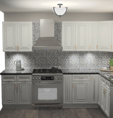 10x10 L - Shape Kitchen Layout Design - Charleston White Cabinets - BUILDMYPLACE