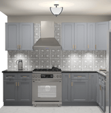 10x10 L - Shape Kitchen Layout Design - Elegant Dove Cabinets - BUILDMYPLACE