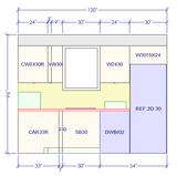 10x10 L - Shape Kitchen Layout Design - Elegant Smoky Grey Cabinets - BUILDMYPLACE