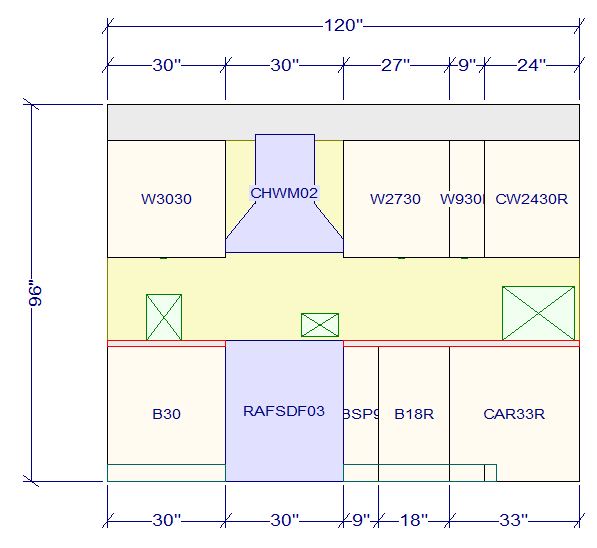 10x10 L - Shape Kitchen Layout Design - Elegant Smoky Grey Cabinets - BUILDMYPLACE