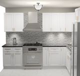 10x10 L - Shape Kitchen Layout Design - Fashion White Cabinets - BUILDMYPLACE