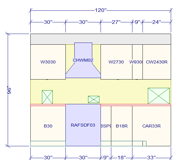 10x10 L - Shape Kitchen Layout Design - Park Avenue White Cabinets - BUILDMYPLACE