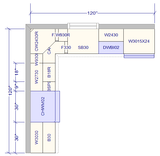 10x10 L - Shape Kitchen Layout Design - Park Avenue White Cabinets - BUILDMYPLACE